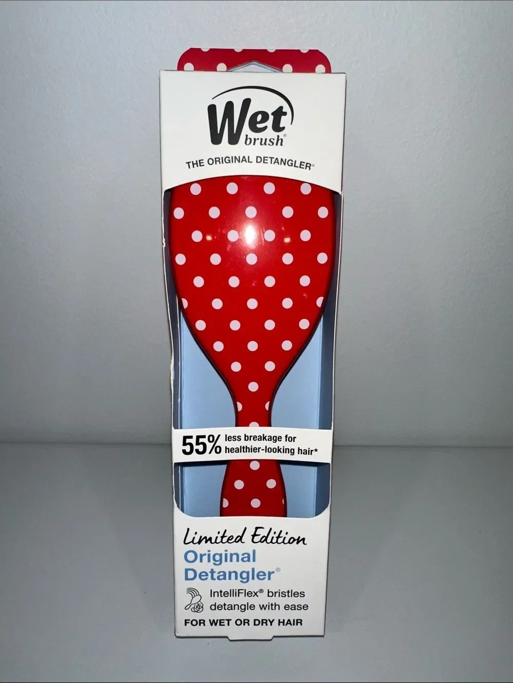 Wet Brush The Original Detangler Hair Brush Retro Red White Polka